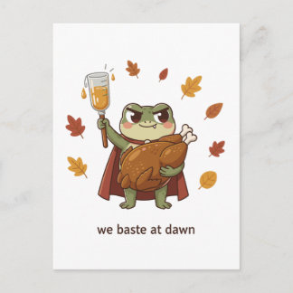 Wir begießen bei Tagesanbruch Frosch Erntedankfest Postkarte