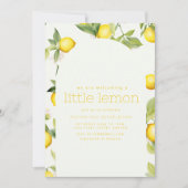 Wir begrüßen eine kleine Zitrone Einladung (Vorderseite)