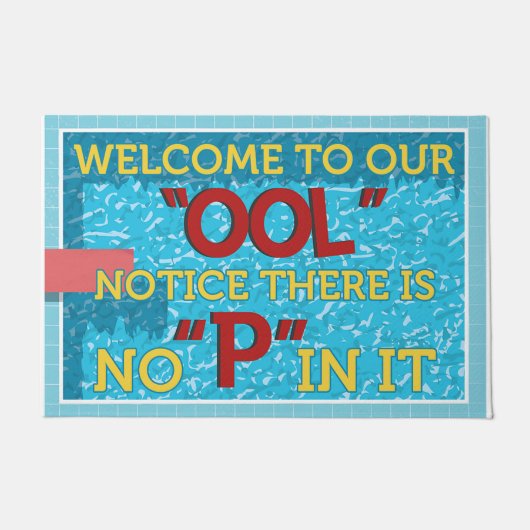 Wir begrüßen Sie herzlich in unserem Pool-Rucksack Fußmatte (Vorderseite)