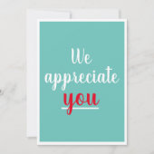 Wir begrüßen Sie nette Geste Dankeschön Aquamarin Dankeskarte (Vorderseite)