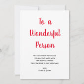 Wir begrüßen Sie nette Geste Dankeschön Aquamarin Dankeskarte (Rückseite)