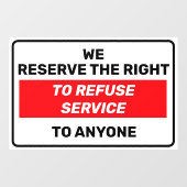 Wir behalten uns das Recht vor, den Service für al Fensteraufkleber (Blatt)