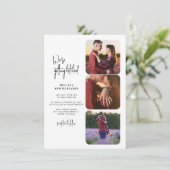 Wir bekommen heftige Foto Collage Hochzeit Einladung (Stehend Vorderseite)