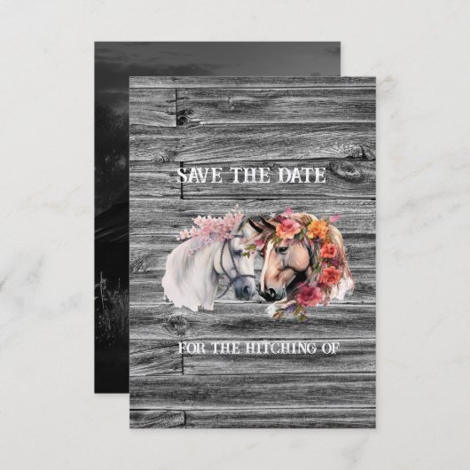 Wir bekommen heftige Western-Hochzeit Save The Date (Vorne/Hinten)