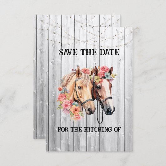 Wir bekommen heftige Western-Hochzeit Save The Date (Vorne/Hinten)