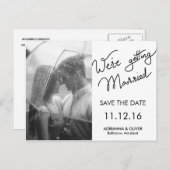 Wir bekommen heiraten Skript Save the Date Foto Ankündigungspostkarte (Vorne/Hinten)