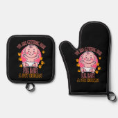 Wir bekommen unser Pelzbaby als Haustier. Ofenhandschuh & Topflappen-Set (Vorderseite)