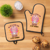 Wir bekommen unser Pelzbaby als Haustier. Ofenhandschuh & Topflappen-Set (Oben Unten)