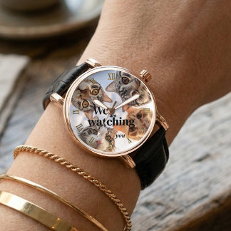 Wir beobachten dich lustige Katzen individuell Armbanduhr