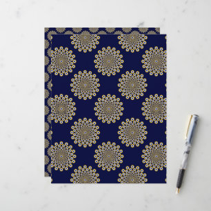 Wir beobachten Sie Navy und Gold Polka Dots