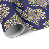 Wir beobachten Sie Navy und Gold Retro Ogee Geschenkpapier (Rolleneckpunkt)