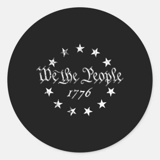 Wir Betsy Ross Flag 4. Juli 1776 Pat Runder Aufkleber (Vorderseite)