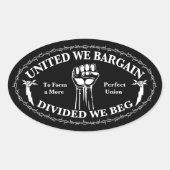 Wir betteln geteilt ovaler aufkleber (Vorderseite)