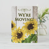 Wir bewegen Announcement-Retro-Sonnenblumen Ankündigung (Stehend Vorderseite)