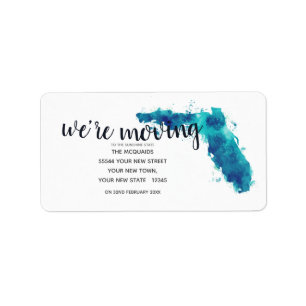 Wir bewegen Aquarell Florida Adressaufkleber
