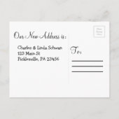 Wir bewegen Black Striped Notification Postcards Ankündigungspostkarte (Rückseite)