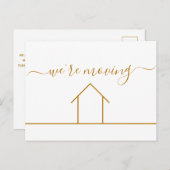 Wir bewegen Chic Gold Änderung der Adresse Neue Zu Postkarte (Vorne/Hinten)