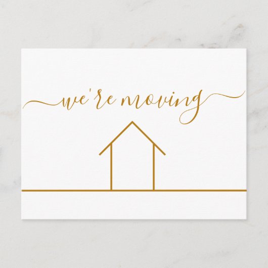 Wir bewegen Chic Gold Änderung der Adresse Neue Zu Postkarte (Vorderseite)