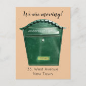 Wir bewegen den benutzerdefinierten grünen Mailbox Postkarte (Vorderseite)