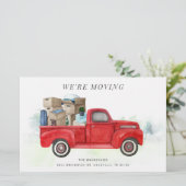 Wir bewegen den roten LKW-Adresswechsel Briefpapier (Stehend Vorderseite)