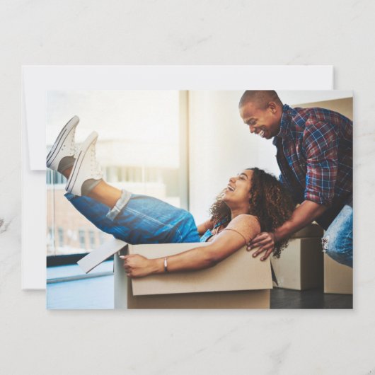 Wir bewegen die Ankündigung von Foto (Rückseite)