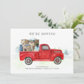 Wir bewegen die Ankündigung von Red Truck Moving (Stehend Vorderseite)