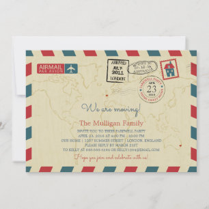 Wir bewegen Luftpost   Abschiedliches Party Ankündigung