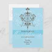 WIR BEWEGEN POSTCARD :: Kronleuchter Ankündigungspostkarte (Vorne/Hinten)