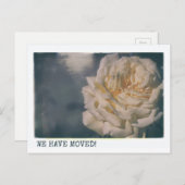 Wir bewegen Retro-Gelbe Rose-Rose Ankündigungspostkarte (Vorne/Hinten)
