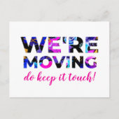 Wir bewegen uns Abstrakte Ankündigung in Blue Pink (Vorderseite)