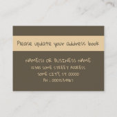 wir bewegen uns auf die "cali business card" visitenkarte (Rückseite)