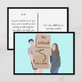 Wir bewegen uns "It's Offiziell" Announcement Card Dankeskarte (Vorne/Hinten)