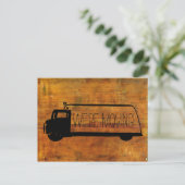 Wir bewegen uns rückwärts und bewegen Van Old Wood Ankündigungspostkarte (Stehend Vorderseite)