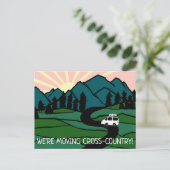 Wir bewegen Van Mountains Vanlife Sunrise Postkarte (Stehend Vorderseite)