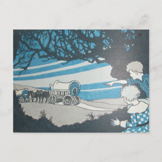 WIR BEWEGEN Western Pferdewagen Postkarte (Vorderseite)