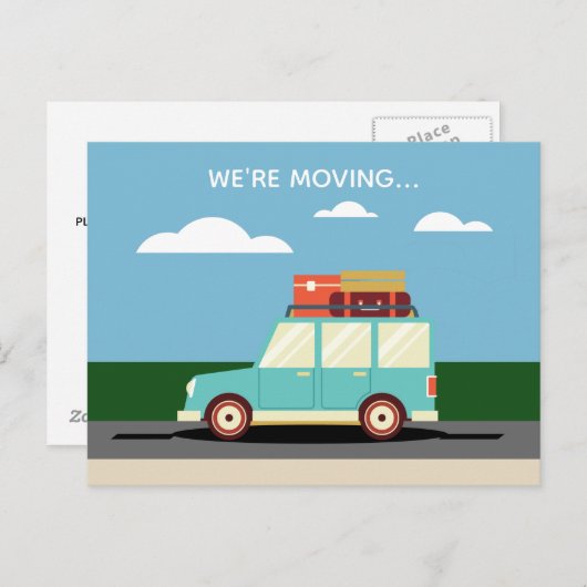 Wir bewegen Zuhause Address Change Niedlich Custom Ankündigungspostkarte (Vorne/Hinten)