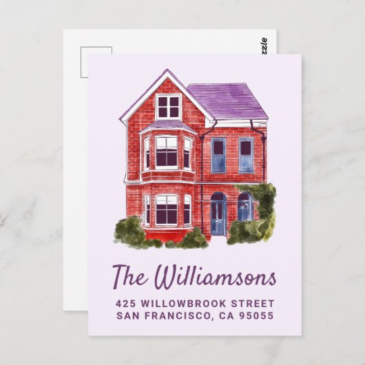 WIR BEWEGT | Wasserfarbe Zuhause Postkarte (Vorne/Hinten)