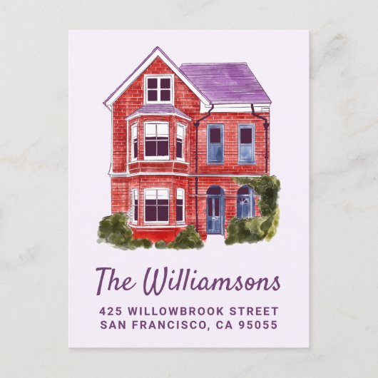 WIR BEWEGT | Wasserfarbe Zuhause Postkarte (Vorderseite)