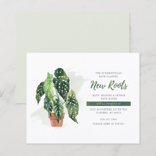 Wir bewegten Aquarellfarben-Pflanze, um die Ankünd (Vorne/Hinten)