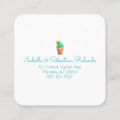 Wir bewegten blaue Türen südwestlich gepolsterter  Quadratische Visitenkarte (Rückseite)