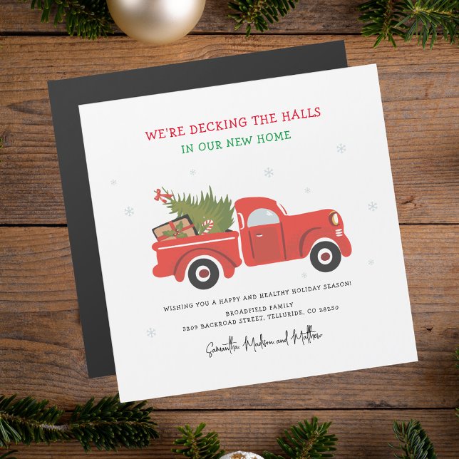 Wir bewegten die Ankündigung über Weihnachtsbewegu (We Moved Christmas Moving Announcement)