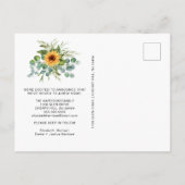 Wir bewegten die Eukalyptus-Sonnenblume Ankündigungspostkarte (Rückseite)