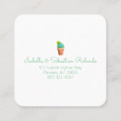 Wir bewegten grüne Türen südwestlich gepolsterter Quadratische Visitenkarte (Rückseite)