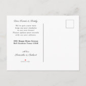 Wir bewegten kommen Besuch Typografie Foto Neue Zu Ankündigungspostkarte (Rückseite)