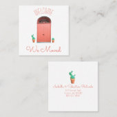 Wir bewegten Korallentüren südwestlich gepunktete  Quadratische Visitenkarte (Vorne/Hinten)