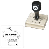 WIR BEWEGTEN NEUE ADRESSE KENOSHA WISCONSIN GUMMISTEMPEL (Stempel)