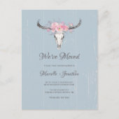 Wir bewegten neue Adresse Rustikale Kuhschädel Ankündigungspostkarte (Vorderseite)