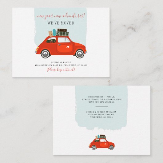 Wir bewegten Neujahrsabenteuer und bewegten Ankünd Mitteilungskarte (Vorne/Hinten)