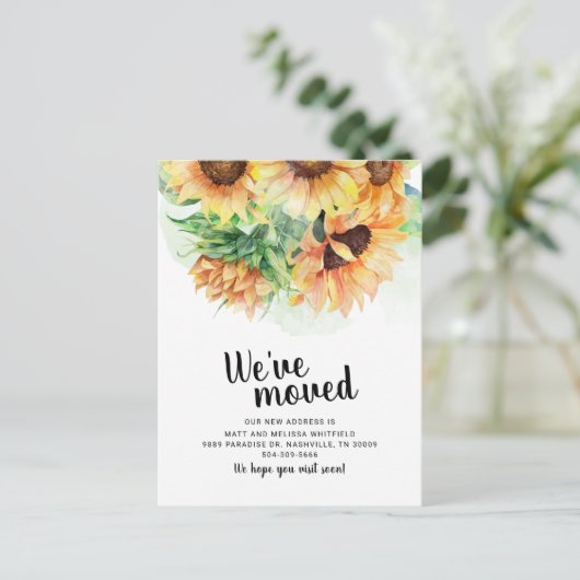 Wir bewegten Sonnenblumenmoore Ankündigungspostkarte (Stehend Vorderseite)