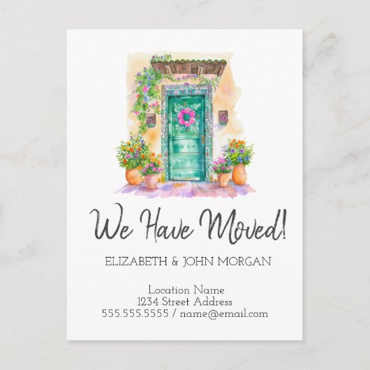 Wir bewegten uns, mexikanische Haustüren-Blume Ankündigungspostkarte (Vorderseite)